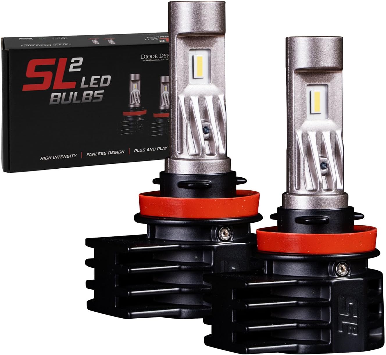 Diode Dynamics SL2 LED Fog Light Bulbs compatible with H11 bulb size (pair), Cool White (6000K)