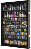 XL Shot Glass Display Case Rack Holder Cabinet for Tall Shooter and Mini Liquor Bottle