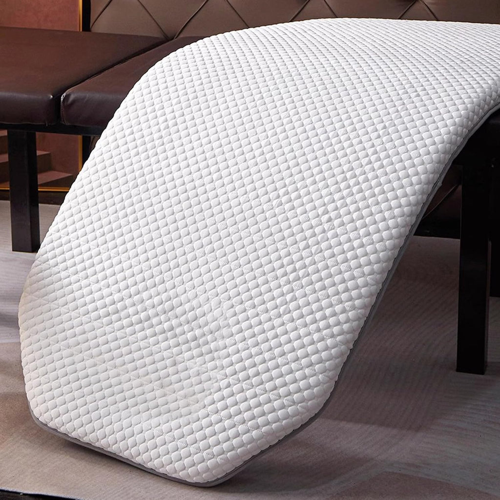 Thicken Topper for Massage Bed 7Cm Spa Massage Table Pad with Elastic Band Beauty Salon Bed Pad Non-Slip Lash Bed Cushion for Beauty and Massage Round Trapezoid Head,White/b(t),60 * 180cm(N)