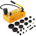 VEVOR 15 Ton Hydraulic Knockout Punch Kit, 1/2' to 4' Conduit Hole Cutter Set, KO Tool Kits W/Puncher 10 Piece, Metal Sheet Driver Tools, for Aluminum, Brass, Stainless Steel, Fiberglass and Plastic
