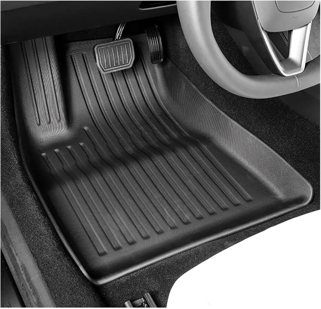 Compatible with Tesla Model 3 Highland 2024 TPE Floor Mats All Weather Front Rear Cargo Liner Mat Waterproof Anti-Slip Mats Accessories(Blue,Highland 2024)