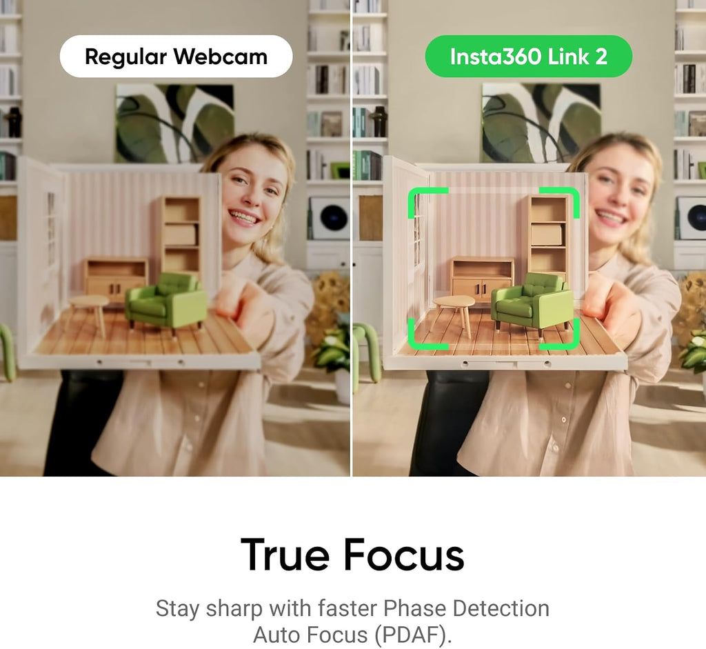 Insta360 Link 2 - PTZ 4K Webcam for PC/Mac, 1/2' Sensor, AI Tracking, HDR, AI Noise-Canceling Mic, Gesture Control for Streaming, Video Calls, Gaming, Works with Zoom, Teams, Twitch & More