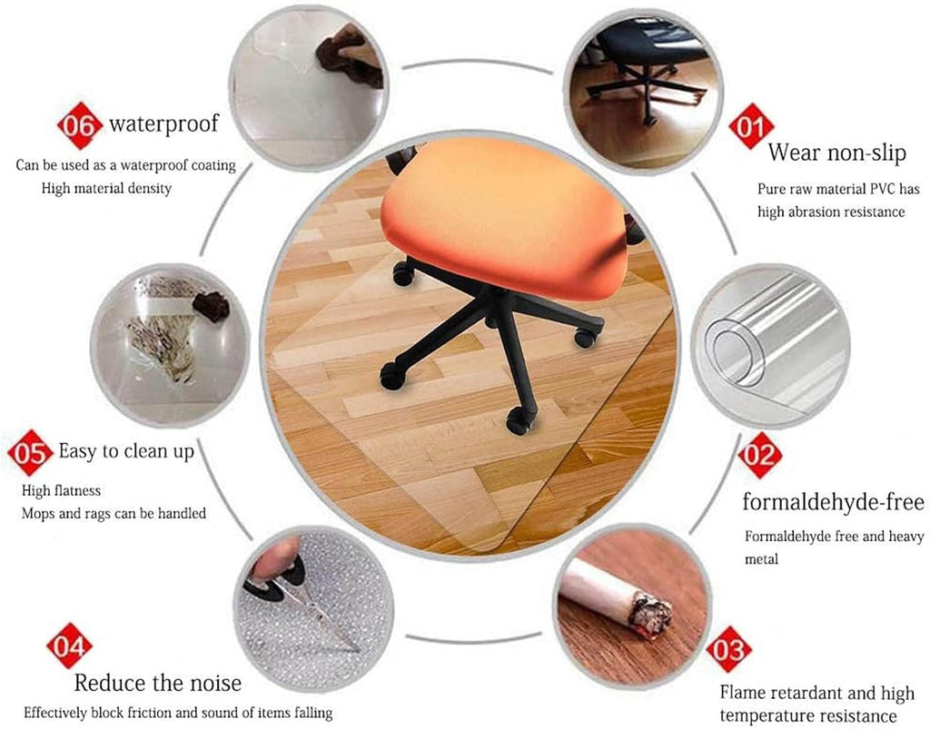 DXZ-Design Transparent PVC Protection Pad for Carpet Length 100cm 1.5m 2m 250cm 300cm, Clear Chair Mat for Hard Floors, Dining Table Oil-Resistant Plastic Protector (Size : 39.4x78.7in/100x200cm)