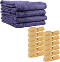 US Cargo Control 80 Inch X 72 Inch Mega Mover Moving Blankets And 25 Inch (50 Inch Fully Stretched) Moving Bands - Durable Protection During A Move Or While In Storage – 4 Blankets, 12 Rubber Bands
