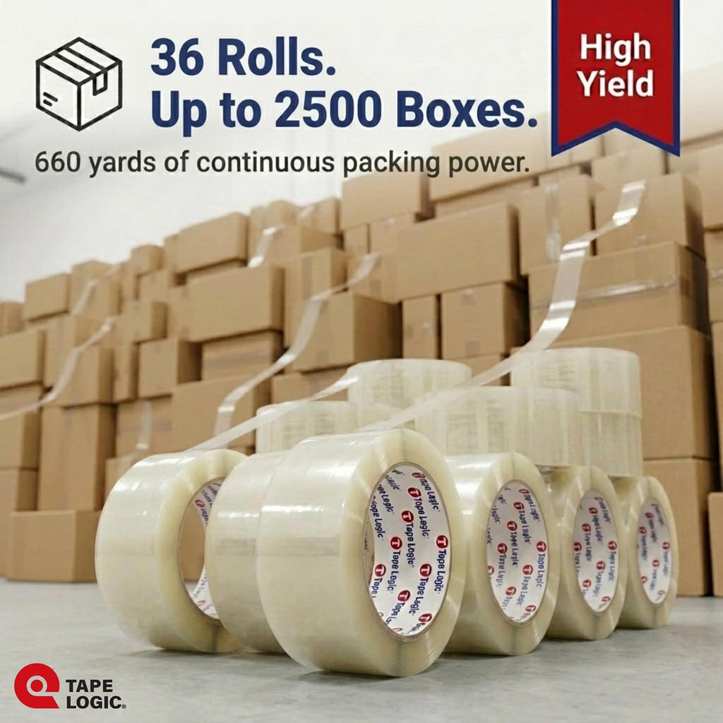 Tape Logic Packing Tape (36-Rolls), 2' x 55 yd - Industrial Strength Packaging Tape Refill for Shipping, Moving, Order Fulfillment, Acrylic 3.5 Mil