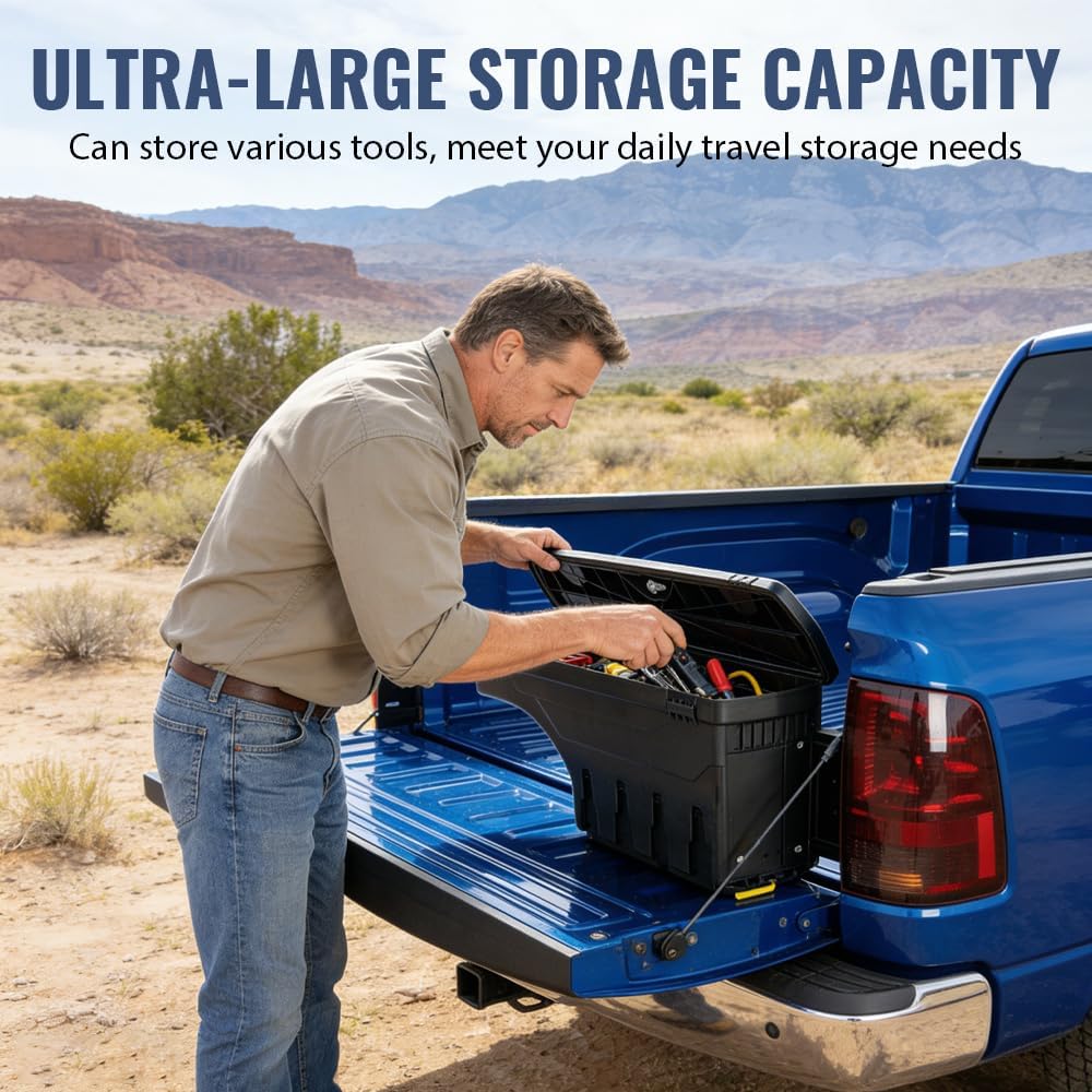 PIT66 Lockable Truck Bed Storage Box Toolbox, Compatible with Ford F250 F350 Super Duty 2017-2023, Left Driver + Right Passenger Sides Tool Box Drawer Set