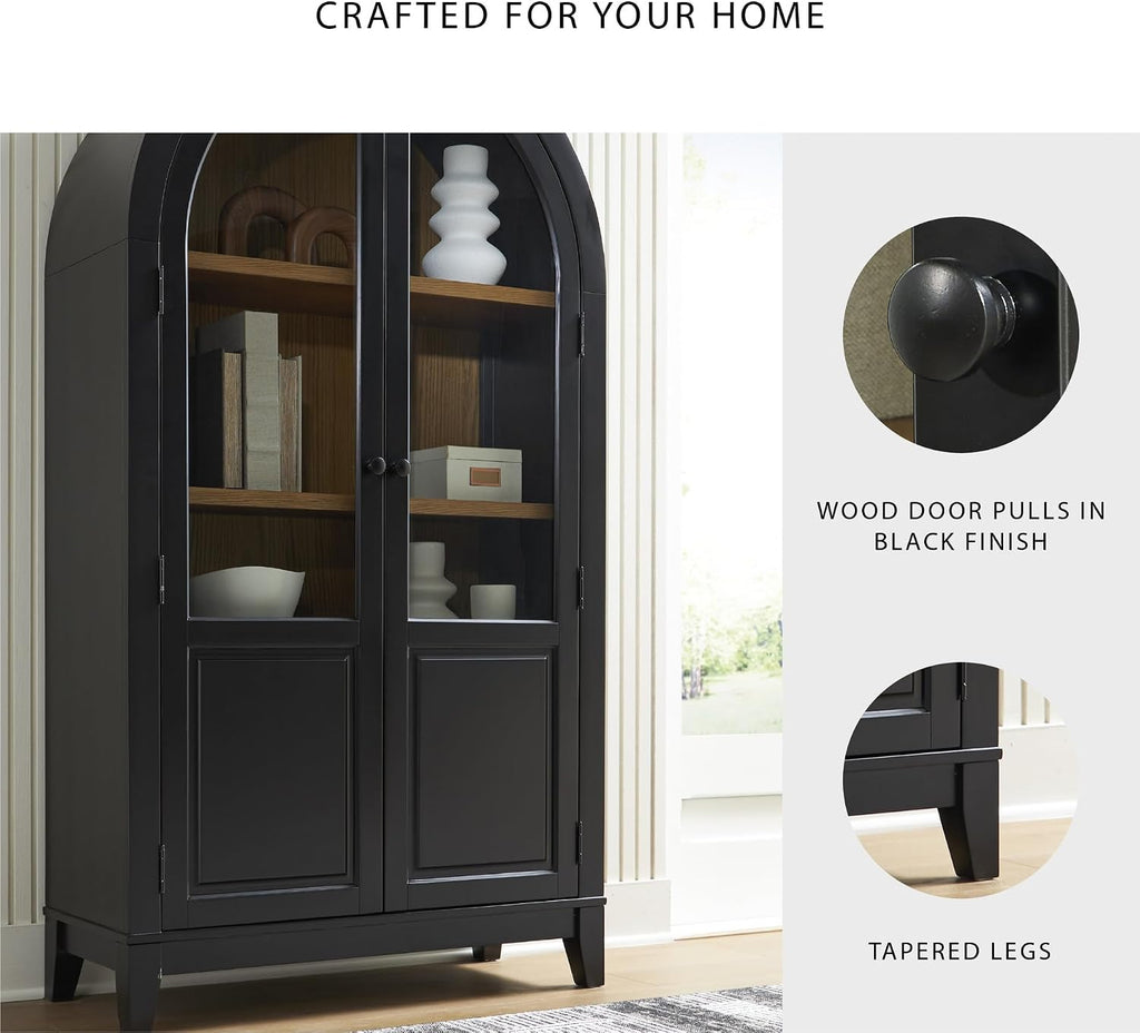 Signature Design by Ashley Dagandale Casual Accent Cabinet with Shelf, Black & Light Brown
