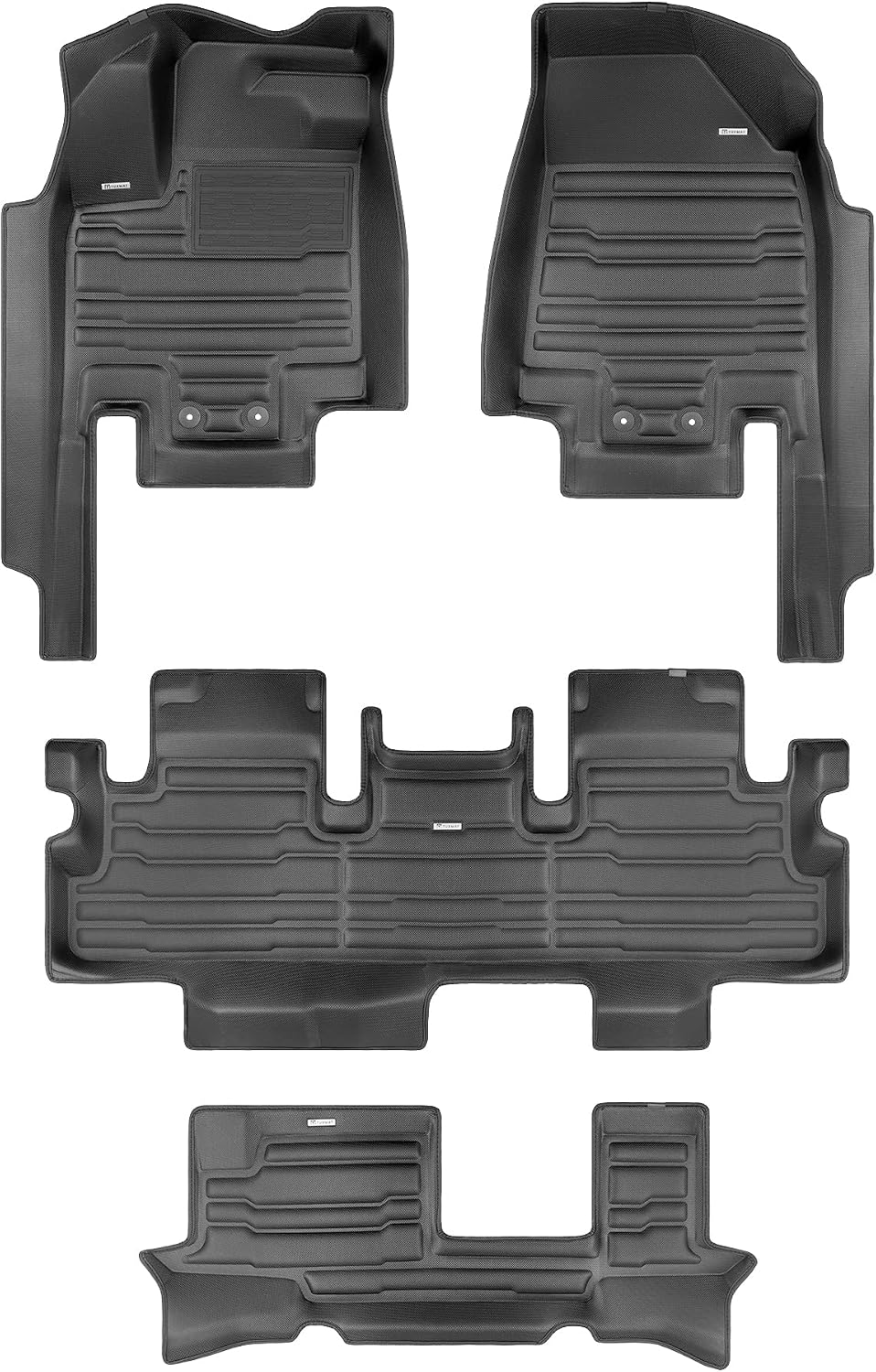 TuxMat - for Infiniti QX60 7-Seater 2022-2026 Models - Custom Car Mats - Maximum Coverage, All Weather, Laser Measured - This Full Set Includes 1st, 2nd and 3rd Rows