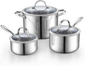 Cooks Standard Multi-ply Clad Stainless Steel Cookware Set, Includes Saucepans and Stockpot with Lids, Cool Grip Handles, Induction Compatible, Dishwasher and Oven Safe, 6-Piece