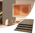 AKUMAX 4 Pack Acoustic Panels,Wood Slat for Wall and Ceiling-Art Acoustic Foam Panels 96x24Inches 3D Wall Panels High Density Sound Dampening Panels (Walnut, 4pcs-24in*48in)