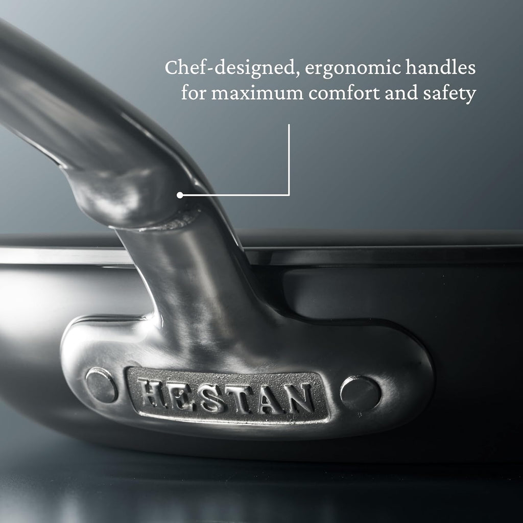 Hestan NanoBond Molecular Titanium Stainless Steel 10-Piece Cookware Set - PFAS-Free - Induction Compatible, Dishwasher Safe, Oven & Grill Safe to 1050F, Handcrafted in Italy