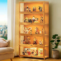 Curio Display Cabinet with Acrylic Glass Door, 5-Tier Display Case, Curio Cabinet & Bookcase for Collectibles, Display Shelf for Home, Reading Nook, Playroom, Living Room