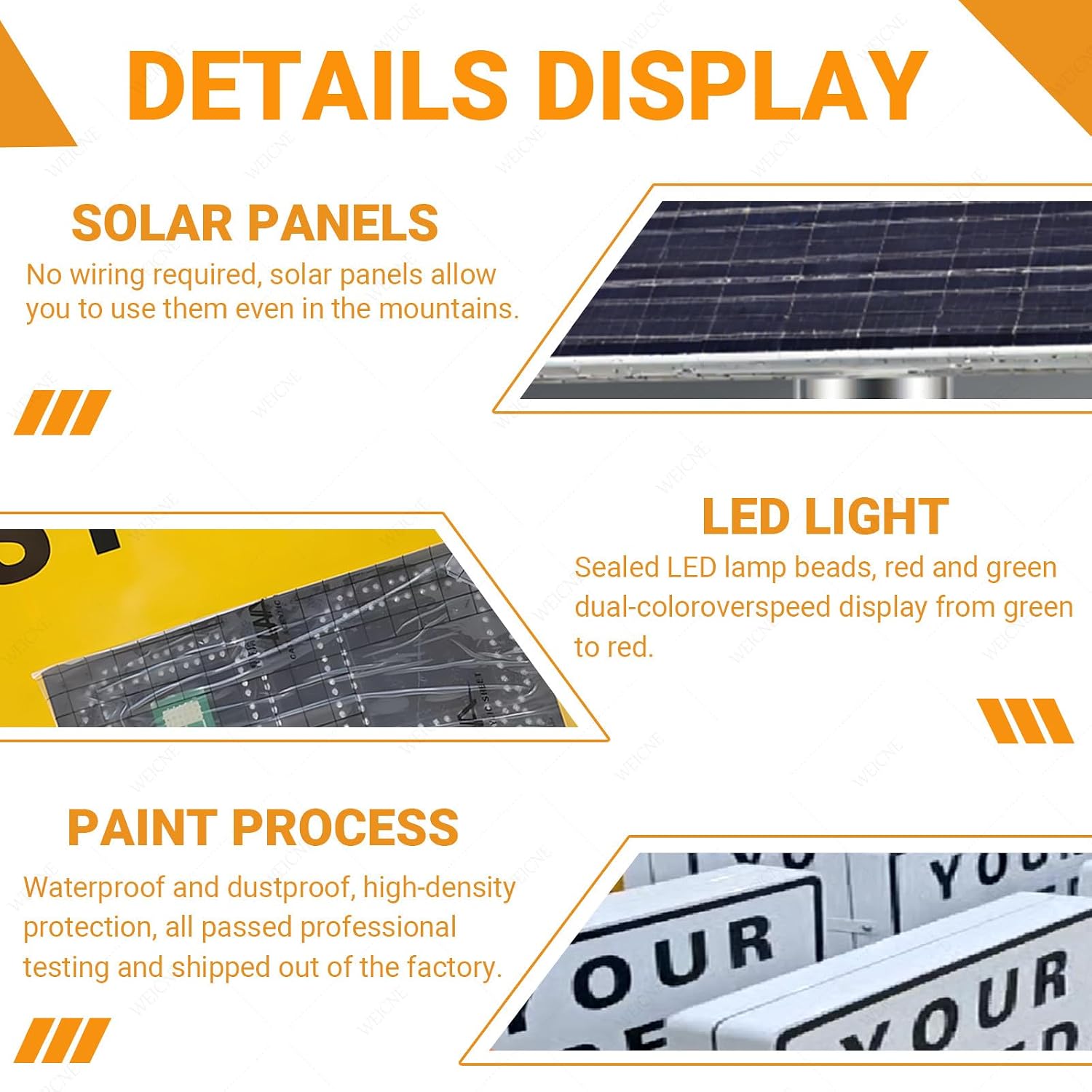 23.6'X35.4'Radar Speed Sign - Integrated Solar Power, Radar Speed Display Sign, for Highways, Speed-Limited Roads with Remote Control and Accessories