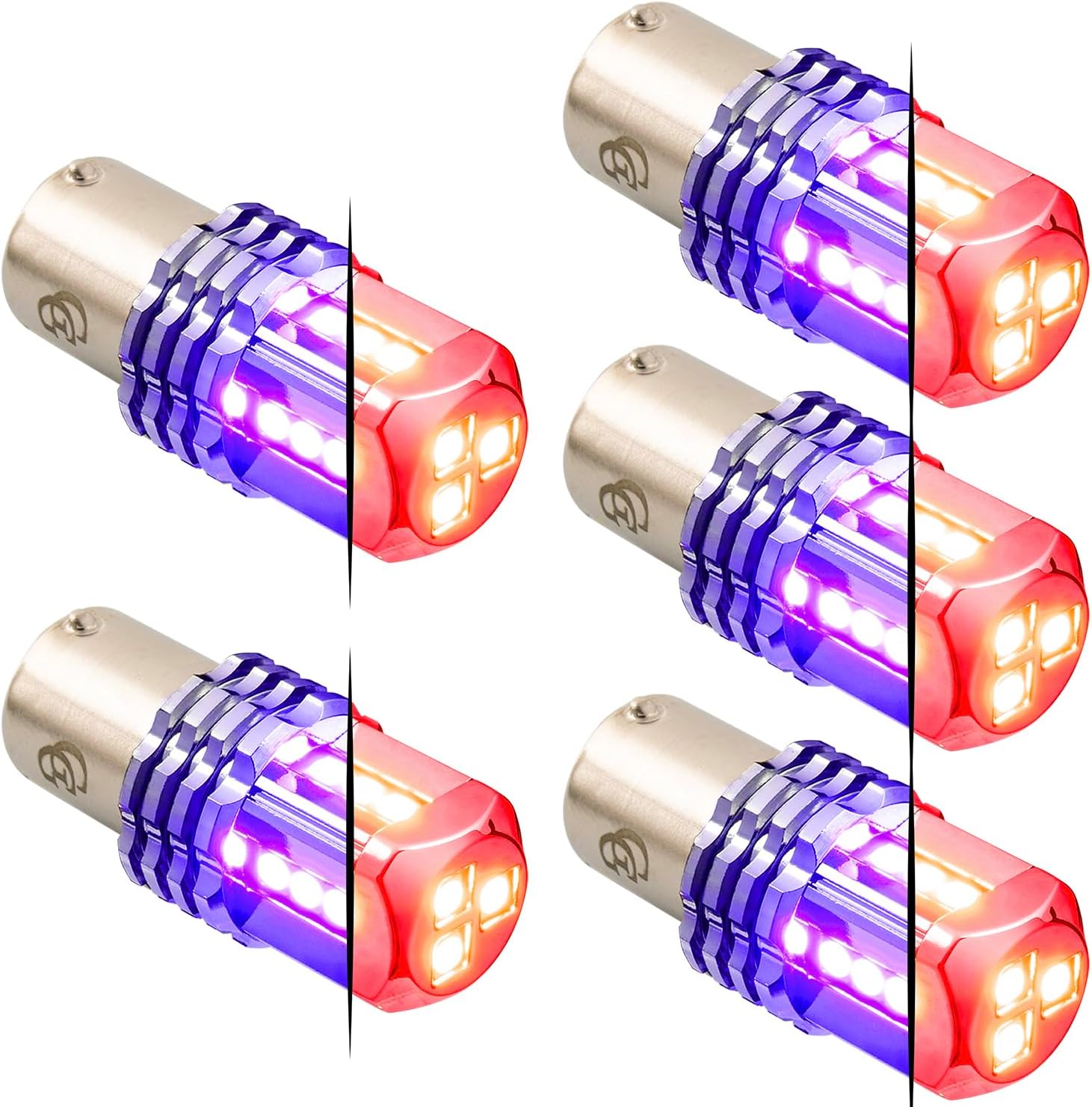 GG Grand General 70829 1157 Dual Color Red/Purple 15 LED Tower Bulb, 12V, 5 Pack