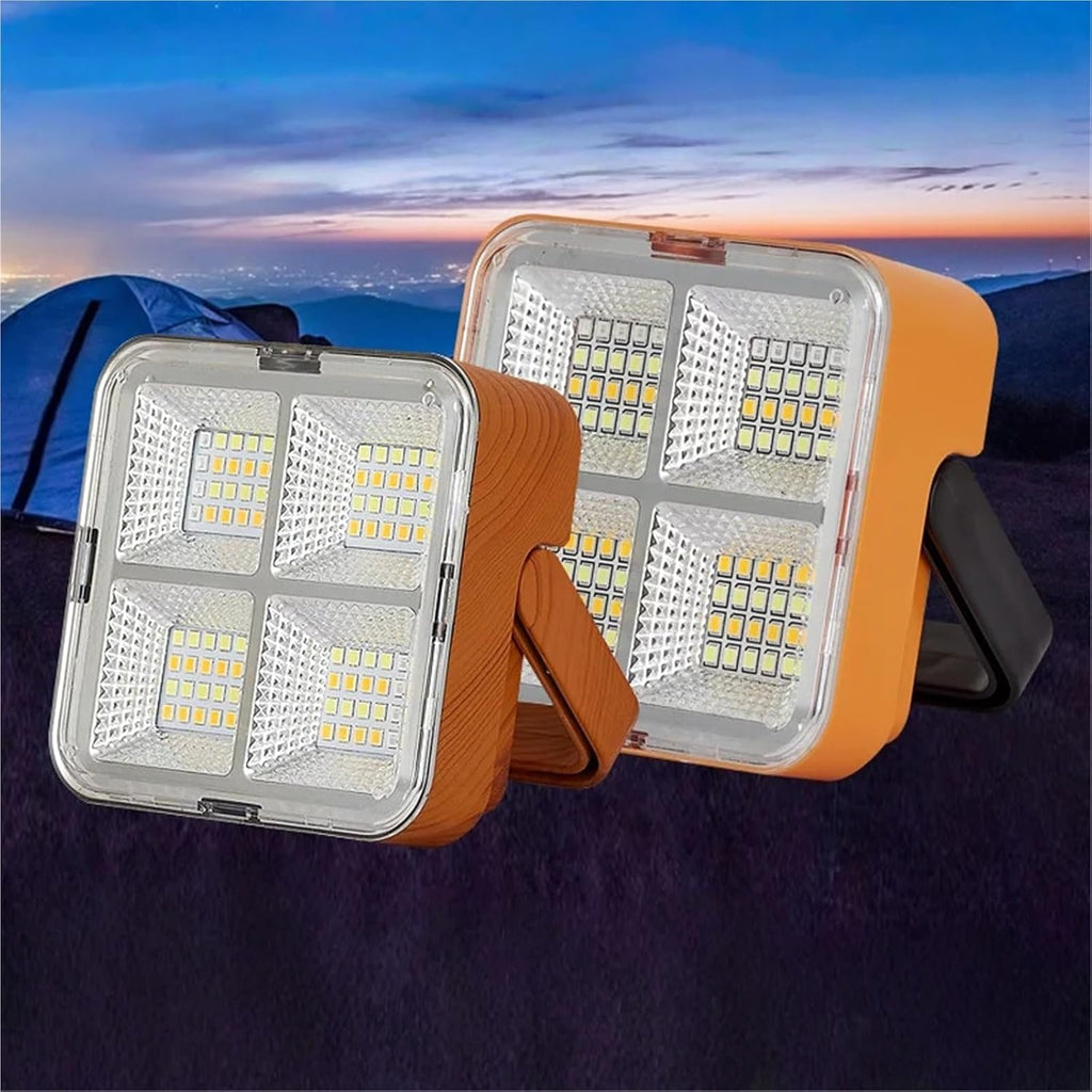 Floodlight Solar Camping Light Fast Charging Battery Magnetic Handheld Portable Outdoor Emergency Light(Engineering Style)