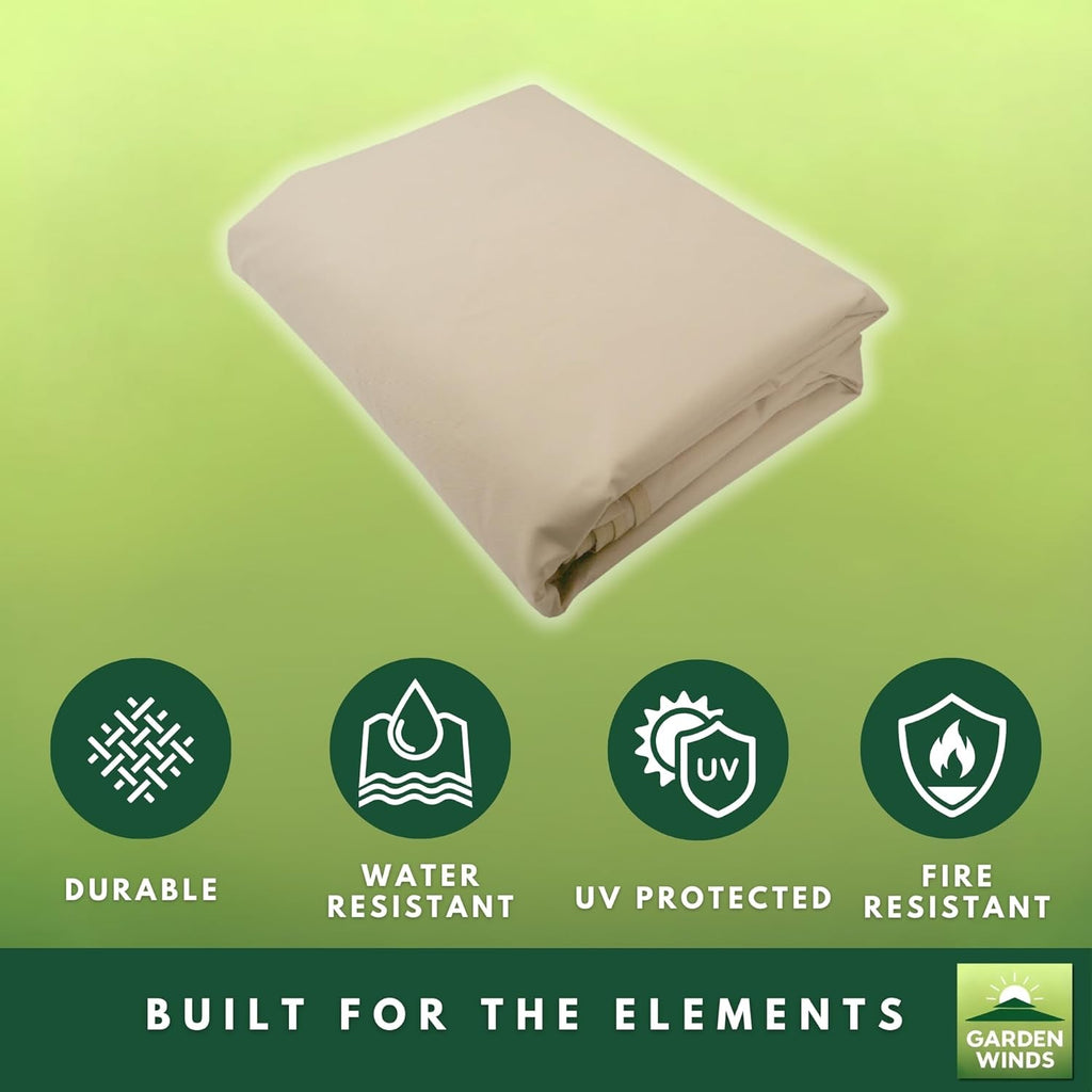 Garden Winds Reinforced RipLock 350 Replacement Canopy Top Cover Compatible with Coleman Light and Fast, Oasis, and Oasis Lite 10' X 10' Tent Models 2000029928, 2157500, 2157495 - Beige