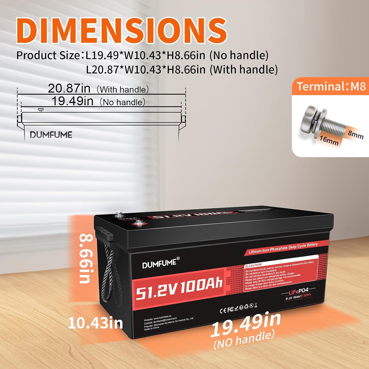 48V 100Ah LiFePO4 Battery, Built in 200A BMS, 6000 Cycles, 5.12kWh Capacity 48 Volt Lithium Battery Perfect for Golf Carts, RV, Solar and Off Grid