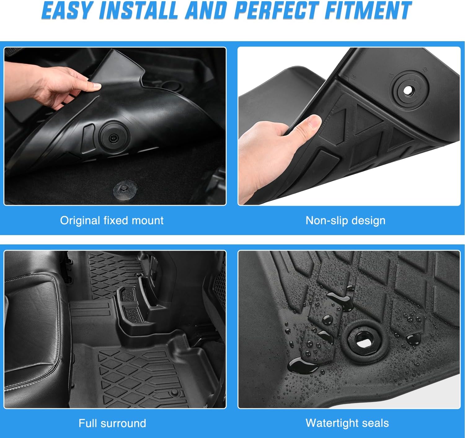 Nilight TPE Floor Mats for Volkswagen VW Jetta 2012 2013 2014 2015 2016 2017 2018, All Weather Custom Fit Heavy Duty Floor Liners
