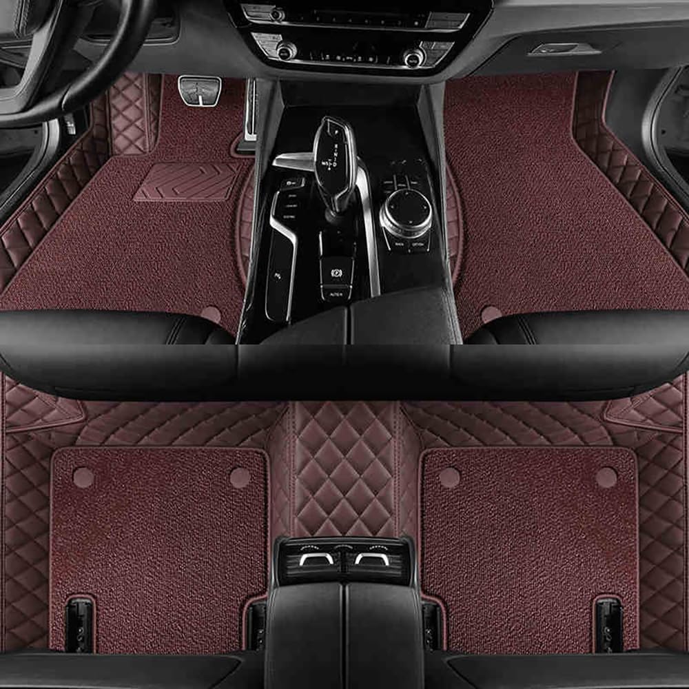 Car Floor Mats for Grand Highlander 7 Seater 2024 2025 Custom Full Coverage Double Layer Protective Carpet Mat Foot Pads Accessories,BlackNO.296(Coffee)