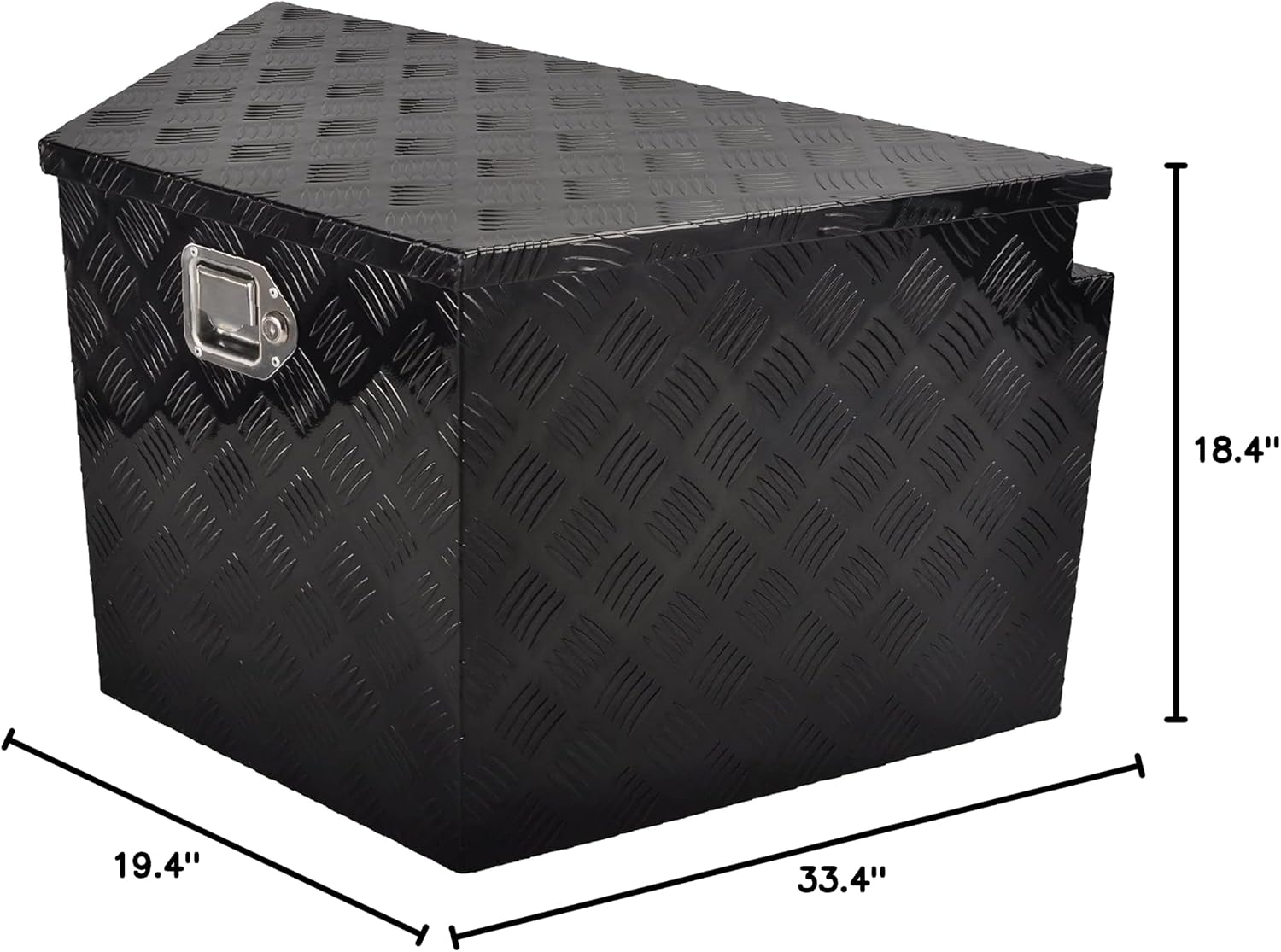 33'(L) x 19'(W) x 18'(H) Aluminum Storage Box for Utility Trailers, RV Storage Organizer with Lock & Keys - Black