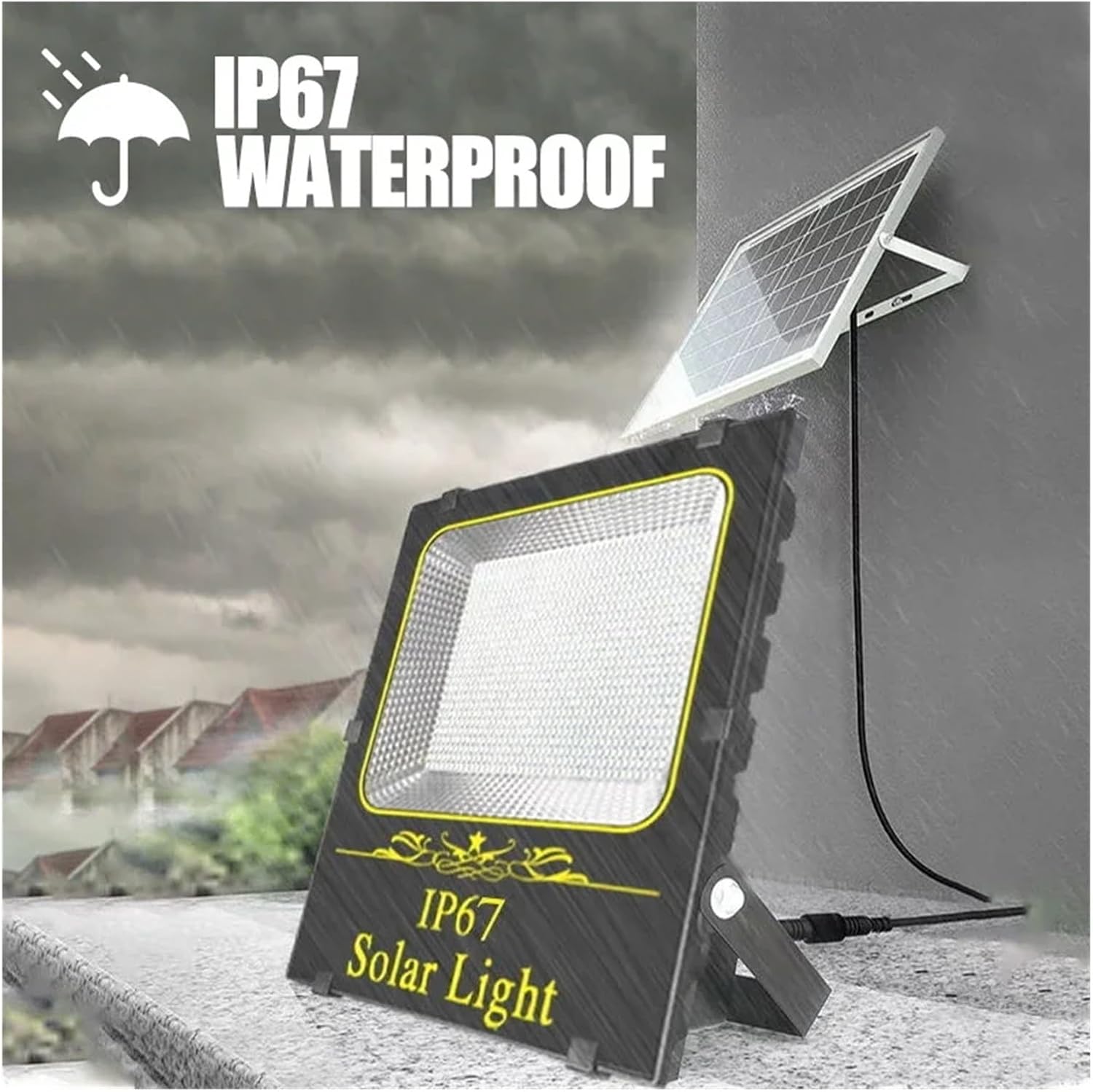 2000W Led Flood Lamp Solar Lights Outdoor Garden Led Refletor Buildings Sunlight Waterproof Lamp Spotlight Emergency Wall Light for Court,Garden,Warehouse,300W
