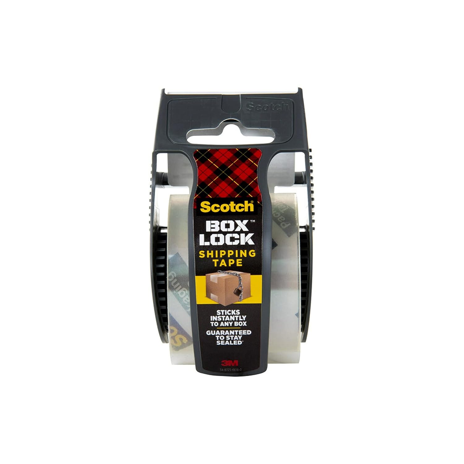 Scotch Box Lock Packing Tape,Clear,Extreme Grip Box Packaging Tape for Shipping and Mailing,1.88 in. x 22.2 yd.,6 Rolls with Dispensers,(Pack of 6)