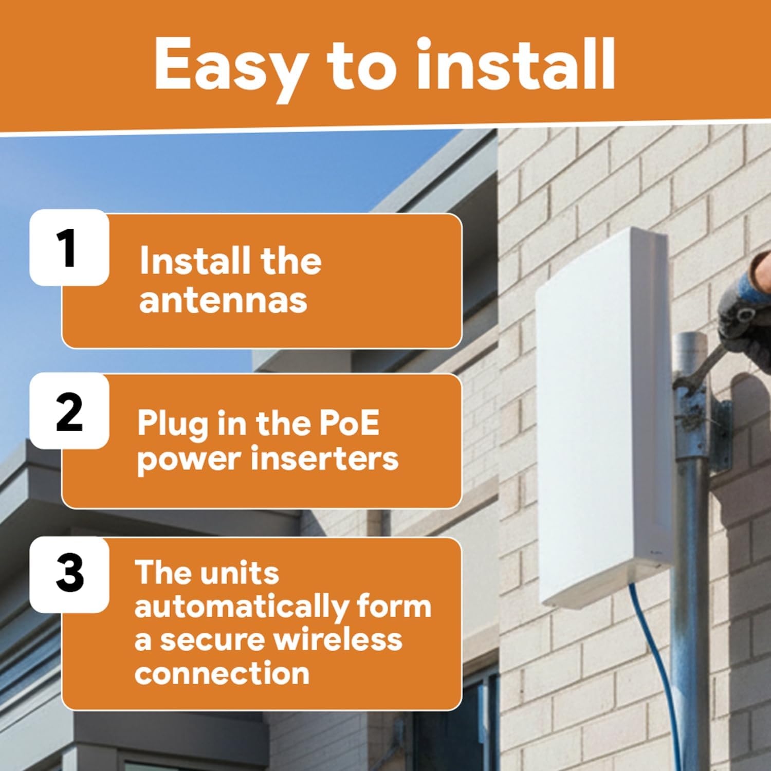 The EZ-Bridge-Lite EZBR-0214+ High Power Outdoor Wireless Point to Point System
