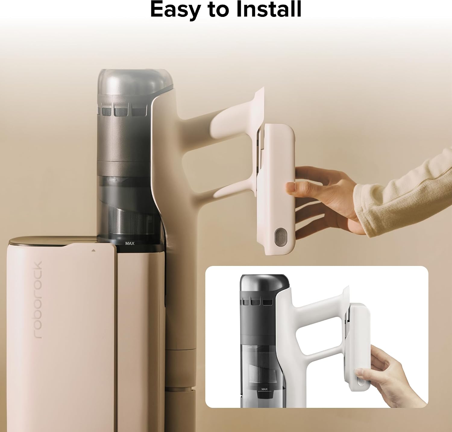 roborock Rechargeable Battery Pack for H60 Hub Pro and H60 Pro Cordless Vacuum Cleaner, Stick Vacuum Cleaner for Home and Pet Hair, Anti-Tangle Brush, LED Dust Detection