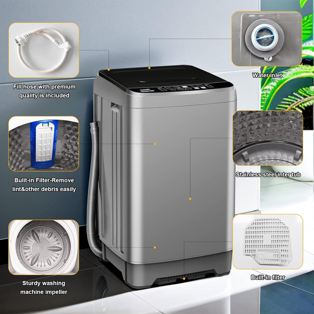 XQB201A-GREY6-002 Washing Machine, Grey