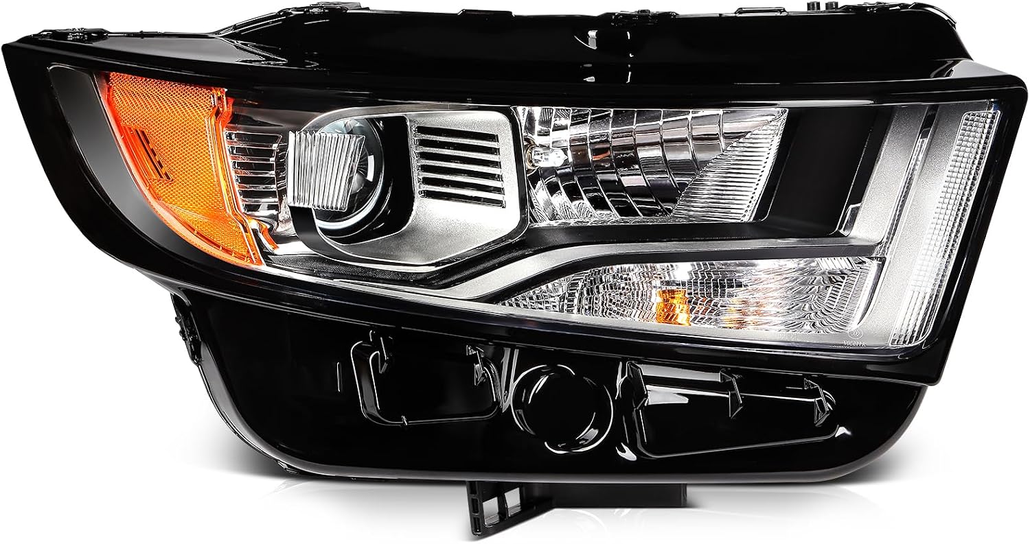 Headlight Fit 2015-2018 for Edge Black Housing Amber Reflector Pair Headlight Assembly FT4Z13008A