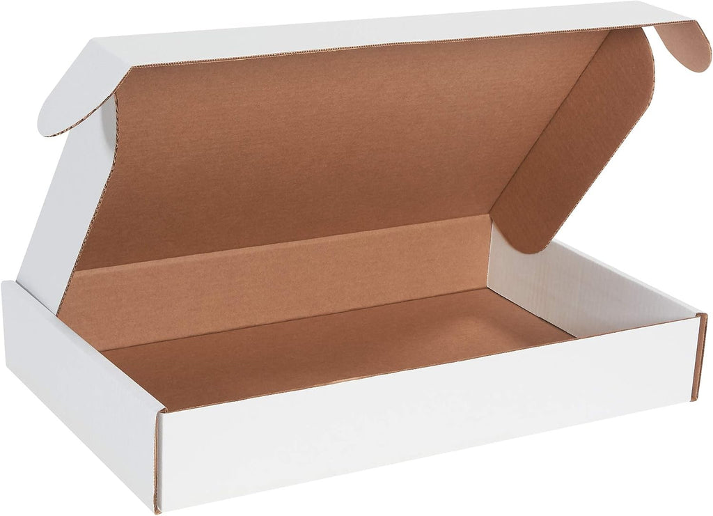 Box USA 19' Deluxe Shipping Boxes 19'L x 12'W x 3'H, 25-Pack - White Box Mailers for Packaging, Storage, Gifts or Bulk Business Orders