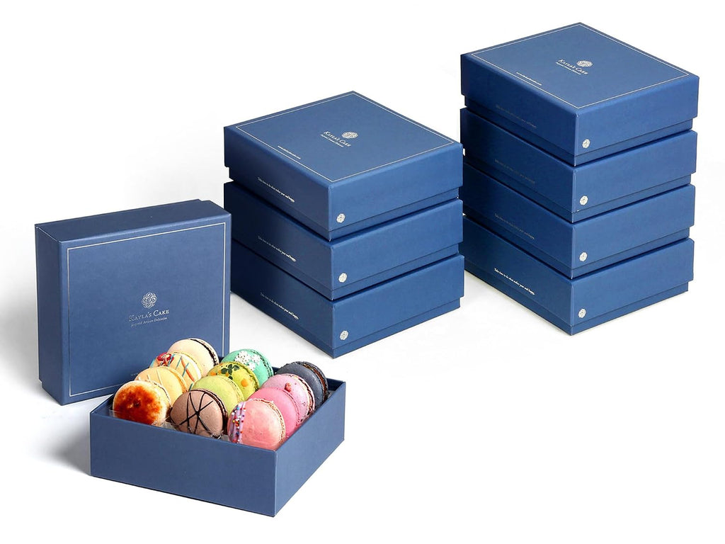 Kayla's Cake Premium French Macarons Cookies Gift Basket Gourmet Chocolate Box Desserts Birthday Snack Care Packages College Student Thank You Macaroon Mom Women her Men Signature 12 Count (Pack of 8)