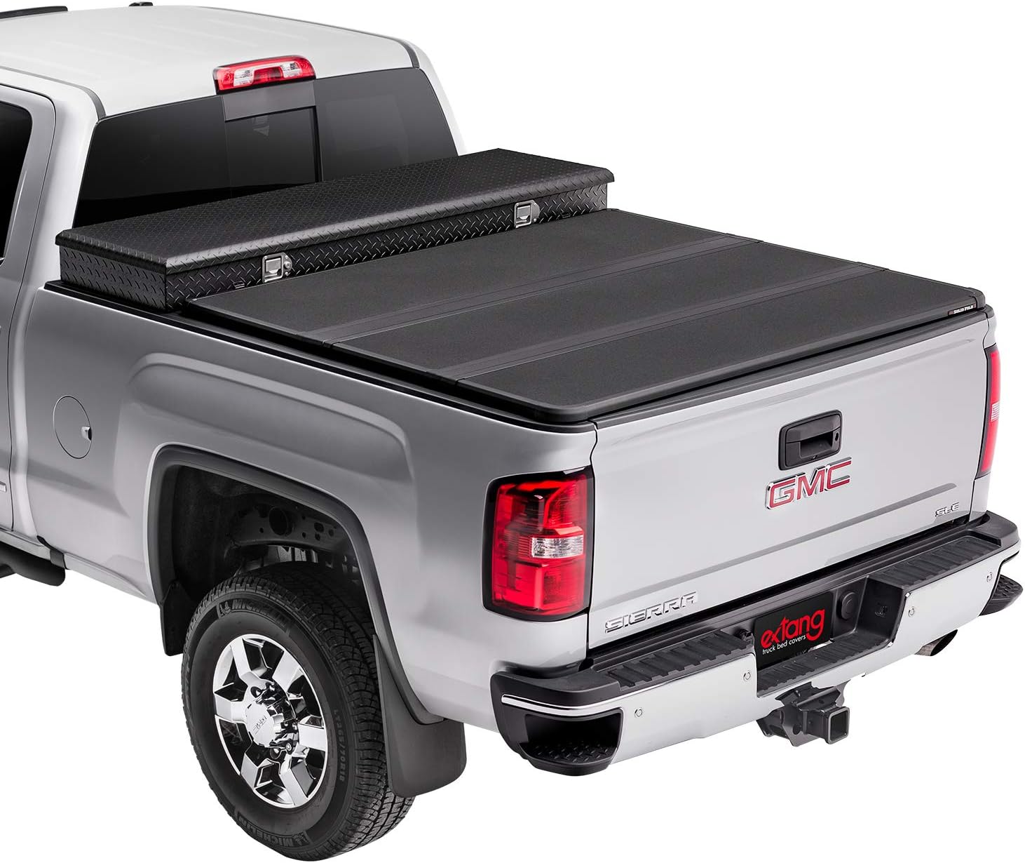 RealTruck Extang Solid Fold 2.0 Toolbox Hard Folding Truck Bed Tonneau Cover | 84653 | Fits 2020-2026 Chevy/GMC Silverado/Sierra, 2020 2500/3500HD (w/o Factory Side Storage Box) 6' 10' Bed (82.2')