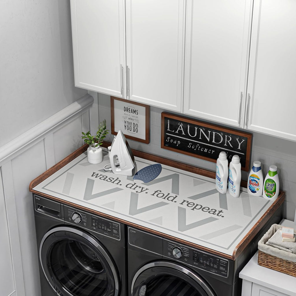 FIMELLO 60' Laundry Room Wall Cabinets and 27.6' x 54' Washer and Dryer Countertop Set, Laundry Room Cabinets Wall Mounted, Upper Cabinets Floating Cabinet - Brown Laundry Countertop