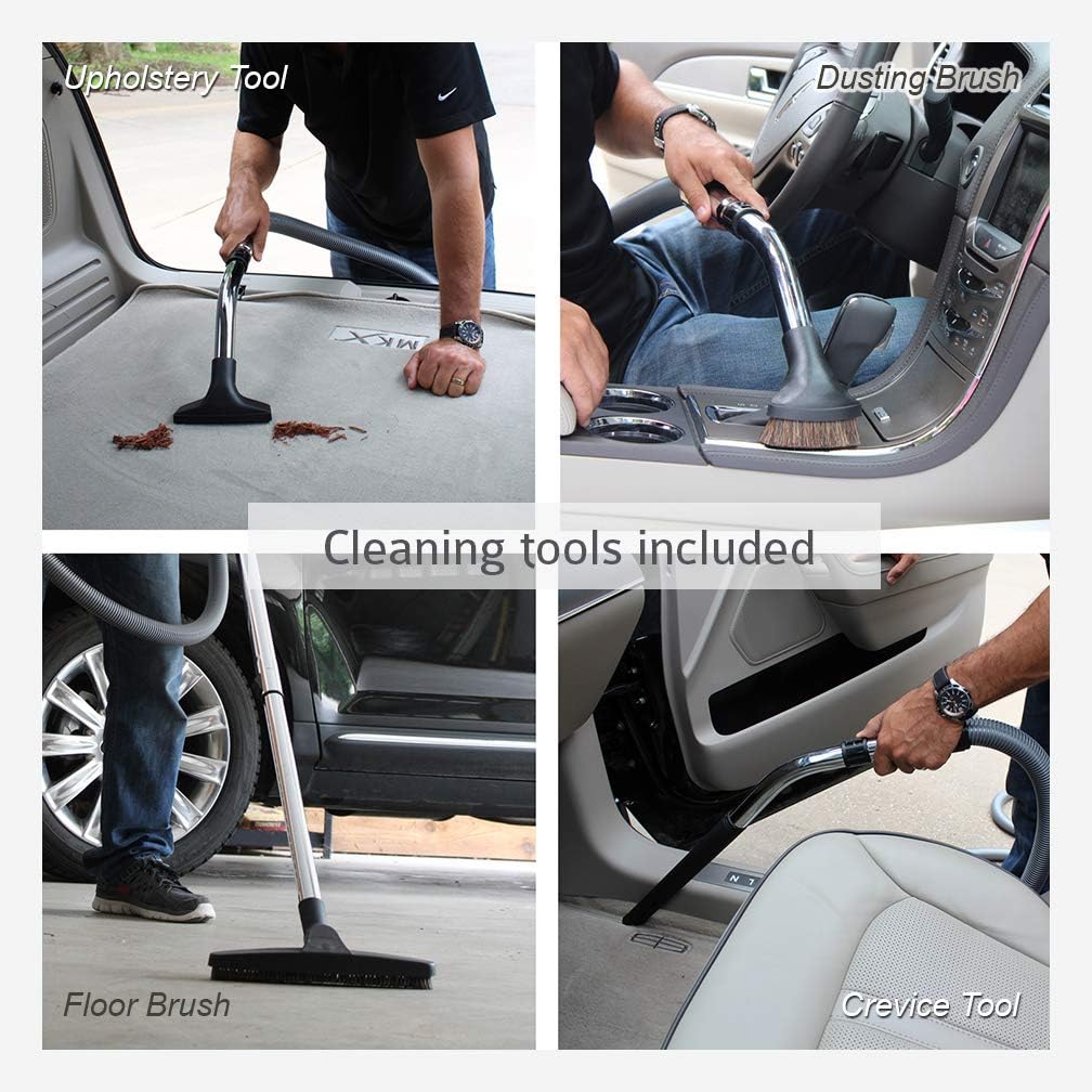 GV30PRO Wall Mounted Garage and Car Shop Vacuum Cleaner with 30 ft. Hose, Tools, and 7 Gallon Bag
