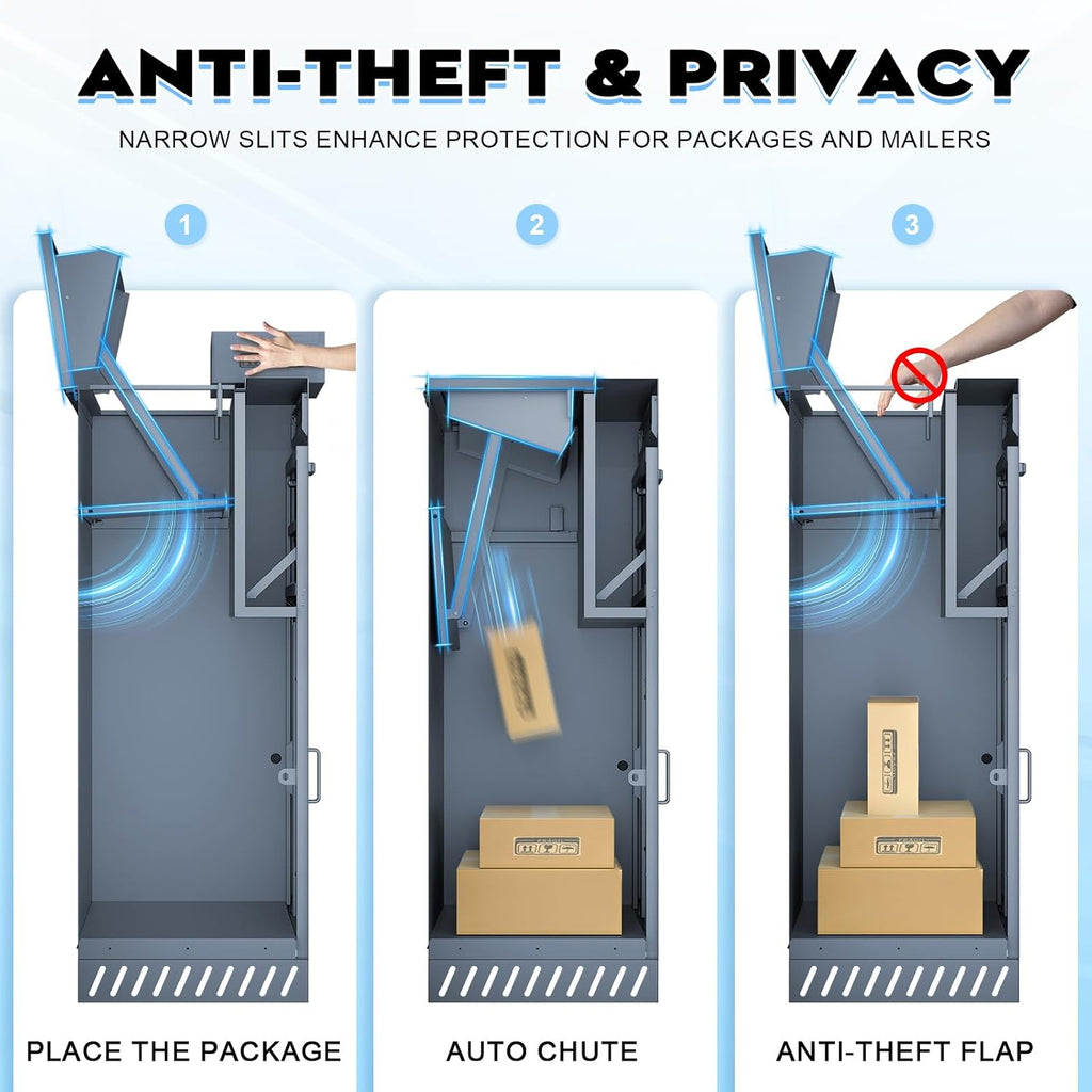 Package Delivery Boxes & Mailbox for Outside, No Assembly Required Large Parcel Drop Box with Keys, Steel Mailbox with Waterproof Anti-Theft Function, Not Easy Deformed for Home, Porch, Business