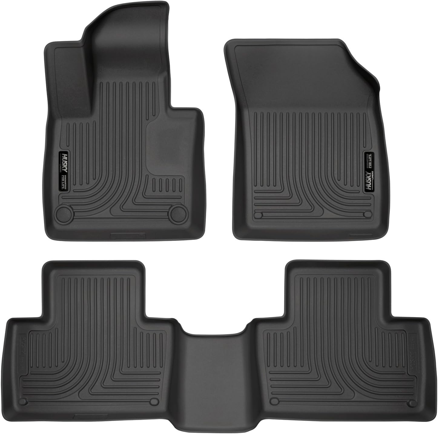 Husky Liners Weatherbeater Floor Mats | Fits 2016-2026 Volvo XC90 | Front & 2nd Row, 3-pc Black - 95601