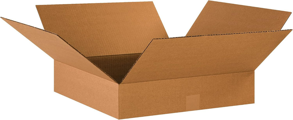 Partners Brand P1717450PK Flat Corrugated Boxes, 17' L x 17' W x 4' H, Kraft (Pack of 50)