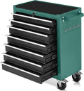 7-Drawer Rolling Tool Chest with Wheels,Tool Cabinet on Wheels with Keyed Locking,Multifunctional Tool Cart on Wheels,Tool Storage Organizer Cabinets for Garage,Warehouse, Repair Shop (Black Green)