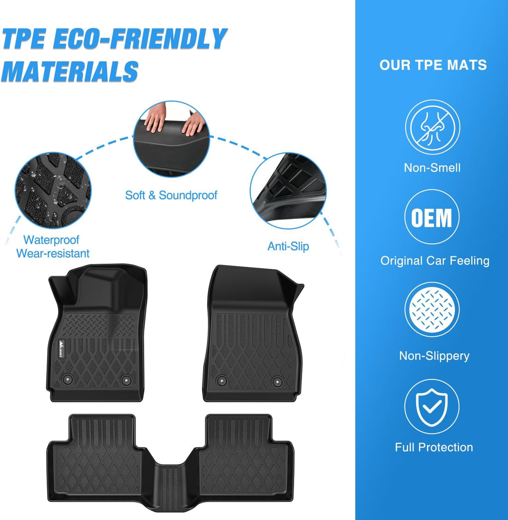 Nilight TPE Floor Mats for Chevy Malibu 2013 2014 2015, 2016 Chevrolet Malibu Limited Only, All Weather Custom Fit Heavy Duty Floor Liners