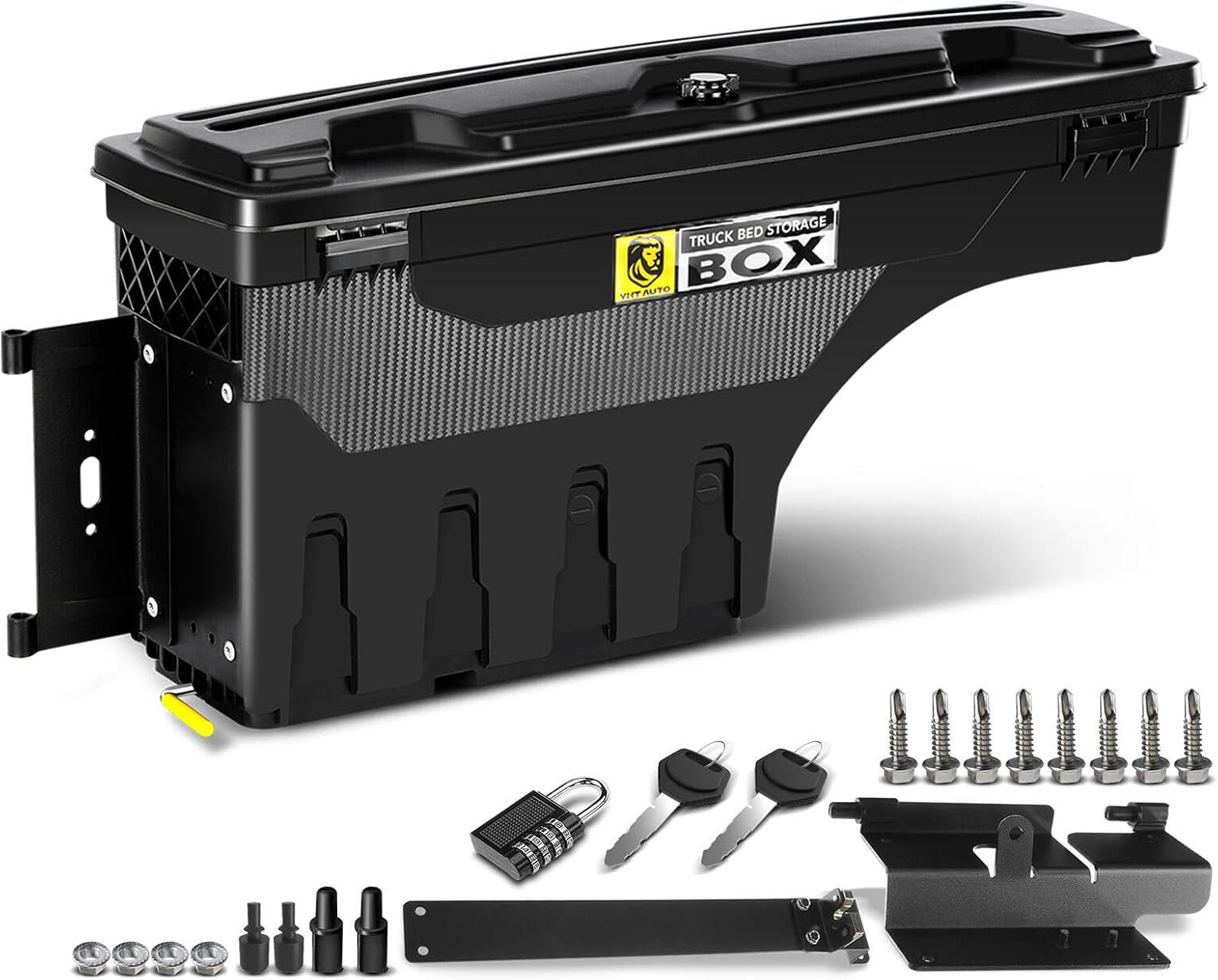 YHTAUTO Driver Side Truck Bed Storage Tool box Compatible with 2015-2023 Chevrolet Colorado & GMC Canyon, 2019-2021 Fits 74' Bed, Lockable Swing Waterproof Wheel Well Toolbox