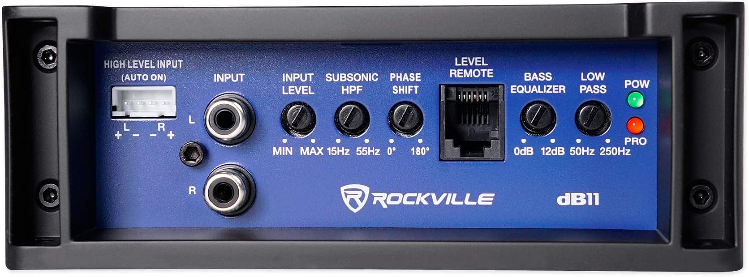 Kicker 43DC122 Comp Dual 12' Subwoofers in Vented Sub Box Enclosure, 2-Ohm Bundle with Rockville dB11 1400W Peak Mono 2-Ohm Car Amp and Bass Remote and RWK81 8 Gauge Amp Installation Kit