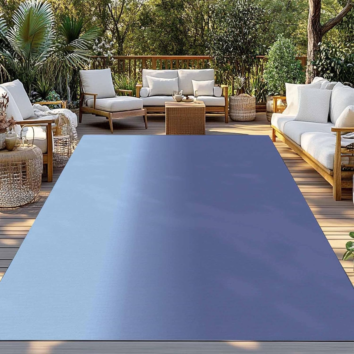 Outdoor Rug 4x6ft Patio Area Rugs Waterproof Easy Cleaning Non Shedding Thick Mats Carpet for Indoor Outdoor Porch Deck Backyard Balcony