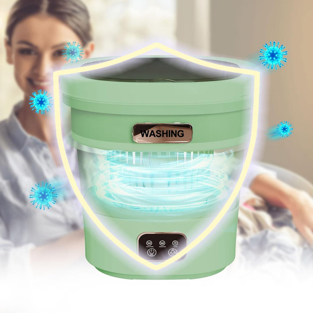 Underwear Washing Machine,15L 2.1kg 2 in 1 Mini Washing Machine and Dryer, Portable Washe, Small Washing Machine with 3 Cleaning Modes for Baby Clothes, Underwear, Camping, RV, Travel(Green)