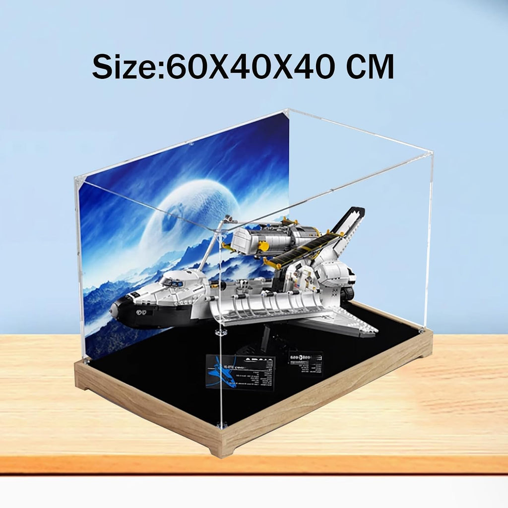 Acrylic Display Case for Lego 10283 Space Shuttle Discovery Building Set– Dustproof Display Box & Showcase, Display Box Compatible with Lego 10283 -Only Display case (Back Spray 1)