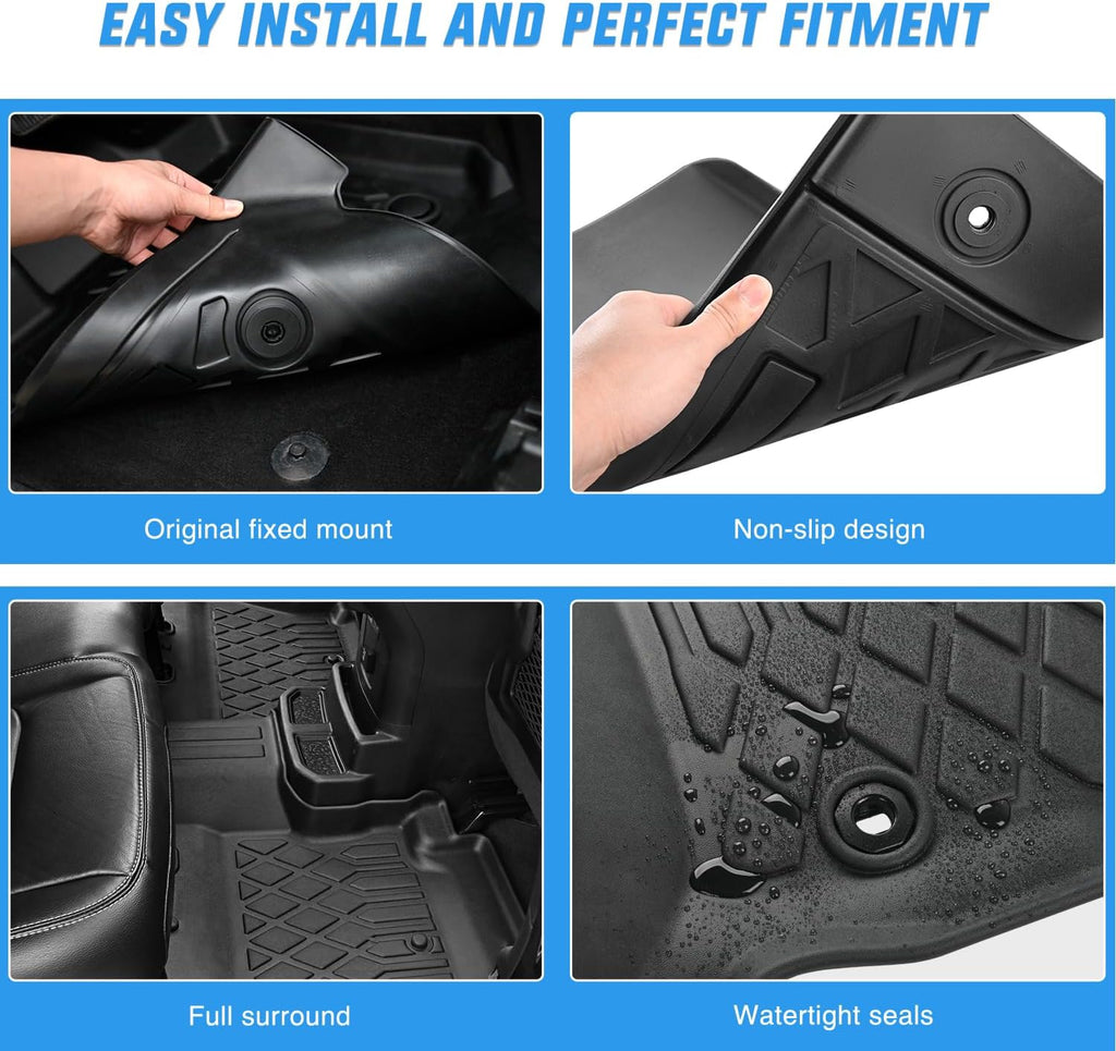 Nilight TPE Floor Mats for Mini Countryman F60 (Not for Manual Transmission) 2017 2018 2019 2020 2021 2022 2023 2024 All Weather Custom Fit Heavy Duty Floor Liners