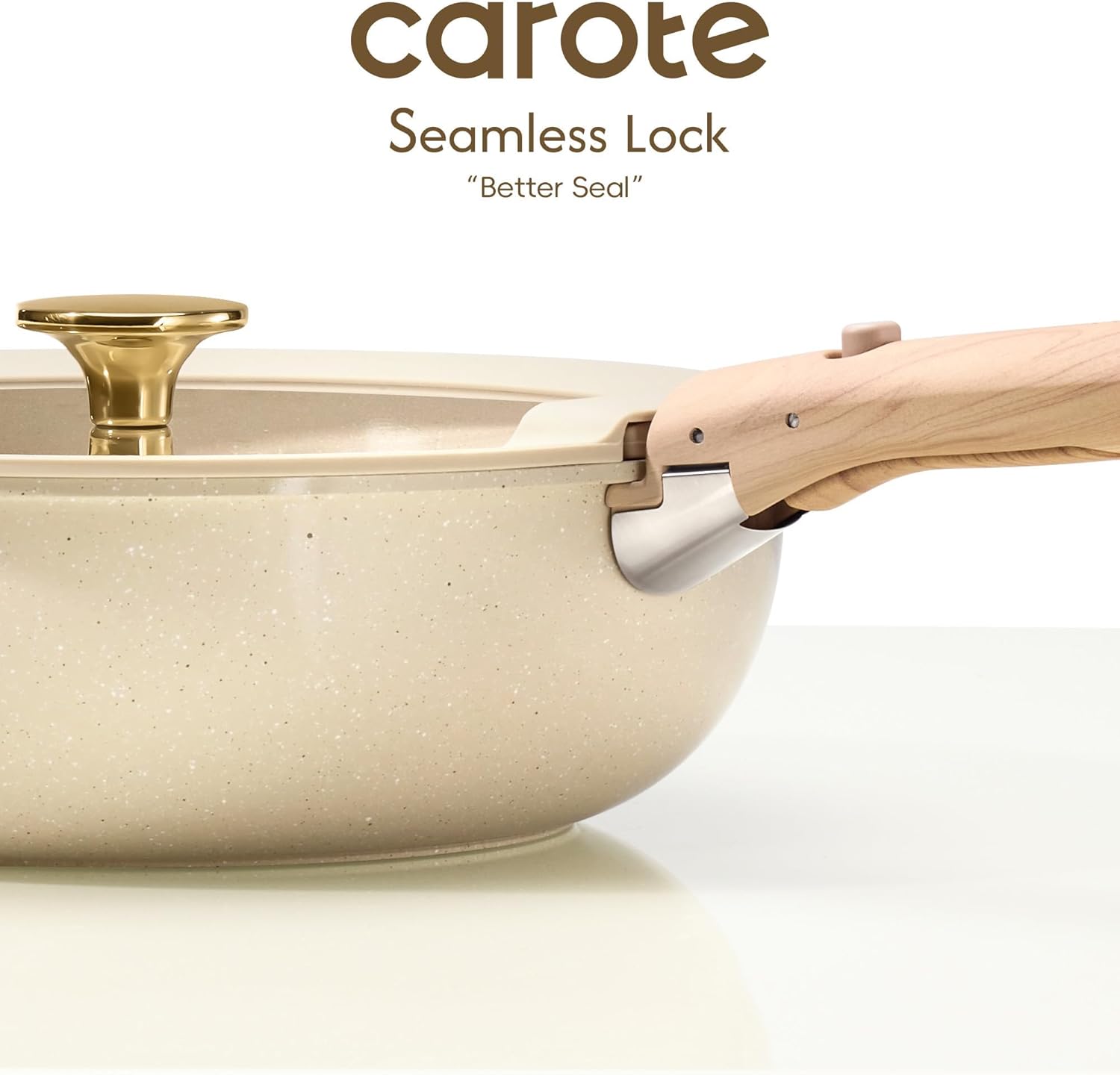 CAROTE 25PCS Ceramic Cookware Set, Pots and Pans set Non Stick, RV Kitchen Cooking Set Removable Handles, Oven Safe, Induction Cookware, Non-toxic Kitchen Cooking Set, PFAS and PFOA Free