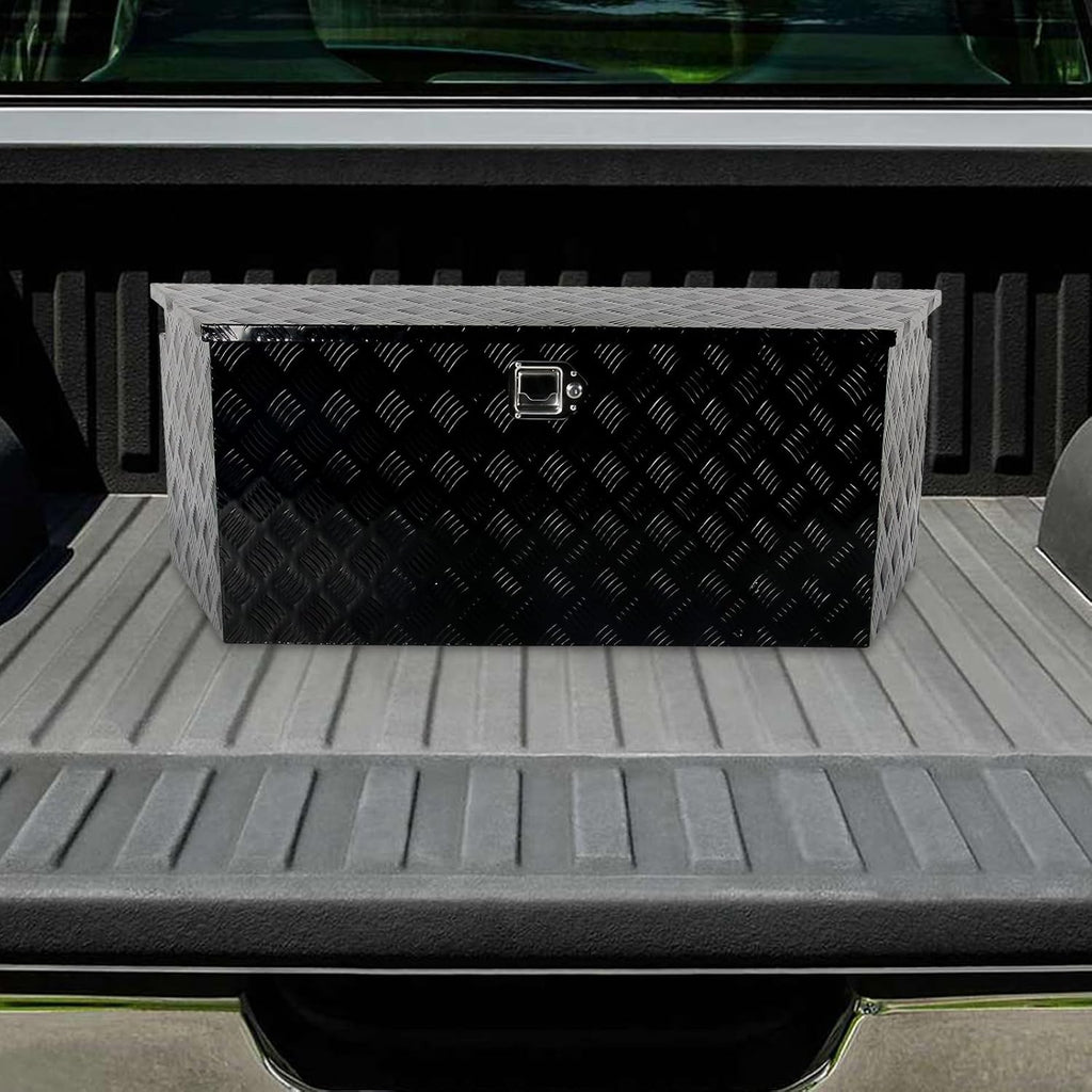 49' Aluminum Tool Box Storage Box with Lock & Keys (50.8x20.3x15.6 inches, 33.7 lbs, Water Resistant, Black)