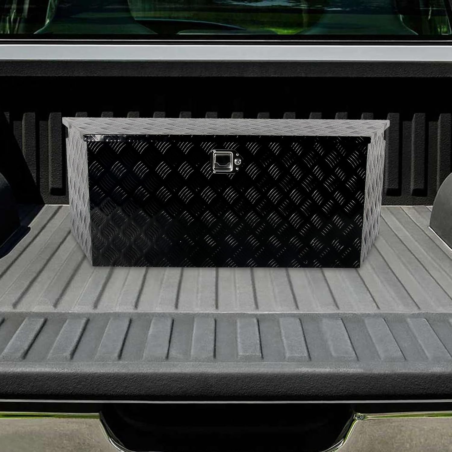 49' Aluminum Tool Box Storage Box with Lock & Keys (50.8x20.3x15.6 inches, 33.7 lbs, Water Resistant, Black)