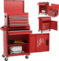 Rolling Tool Chest, 5-Drawer Tool Storage Cabinet with Wheels, Adjustable Shelf & Anti-Slip Liner, Tool Box Organizer for Garage, Warehouse & Workshop (Red)